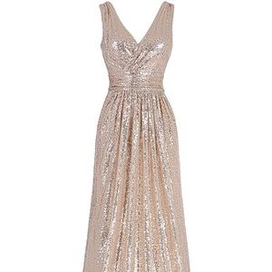 Maxi Sequin Bridesmaid/Evening/Prom Dress